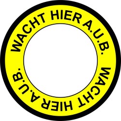 CRNA-RH4 vloersticker wacht hier - geel